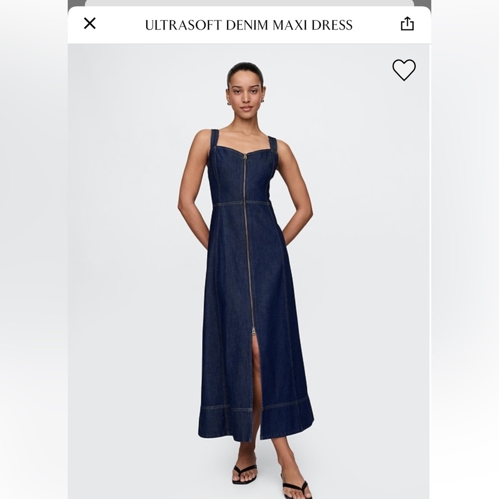 GAP dark Blue Denim Maxi Dress